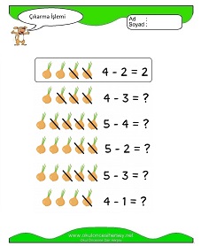Çıkarma İşlemi Çalışma Sayfaları